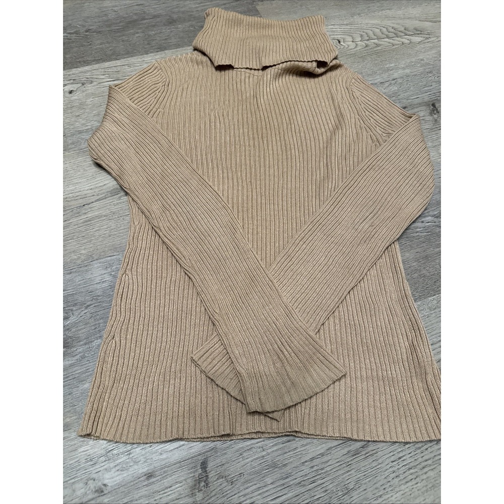 Banana Republic Womens Turtle Neck  Sweater‎ in Tan Sz M | Minimalist Neutral